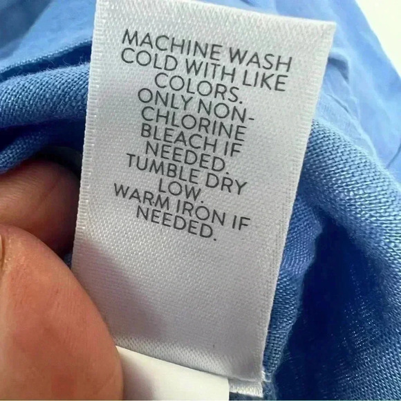 J. Jill Love Linen Roll Sleeves Pockets Lagenlook Beach Tunic Shirt Sz MP‎ - Picture 9 of 13